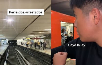VIDEO: Jóvenes viajan en cabina del Metro y policía les hace “paro” con “mordida”