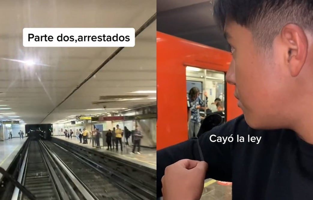 Los jóvenes documentaron su viaje en el Metro de la CDMX. Foto: TikTok @olln_gotay