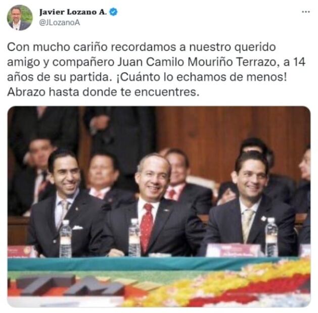 Felipe Calderón y Margarita Zavala recuerdan a Juan Camilo Mouriño a 14 años de su muerte