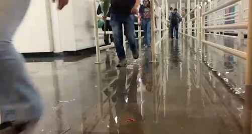 VIDEO: Fuertes lluvias provocan afectaciones en algunas estaciones del Metro de CDMX