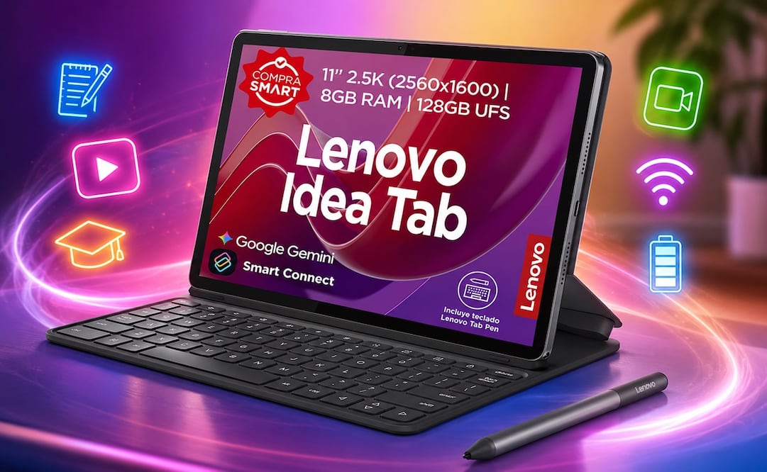 La Lenovo Idea Tab integra un procesador MediaTek Dimensity 6300 de ocho núcleos. Foto: IA