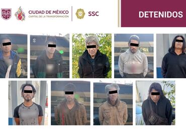 Detienen a 9 por su presunta relación en hallazgo de cuerpo calcinado en la GAM; investigan homicidio y narcomenudeo