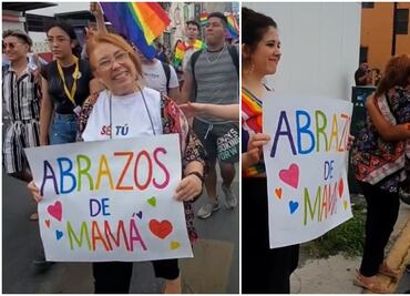 “Abrazos de mamá”: madre sale a repartir abrazos durante el Pride y se hace viral