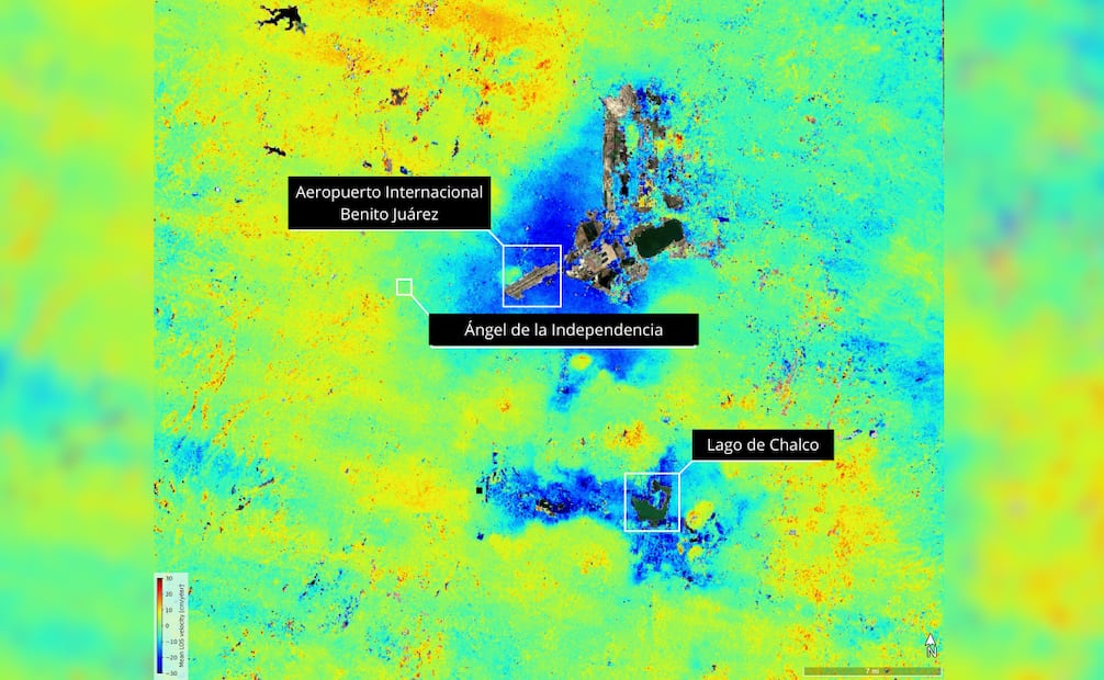 El AICM, el Ángel de la Independencia y el Lago de Chalco fueron los tres puntos de referencia más destacados de la NASA. Foto: NASA