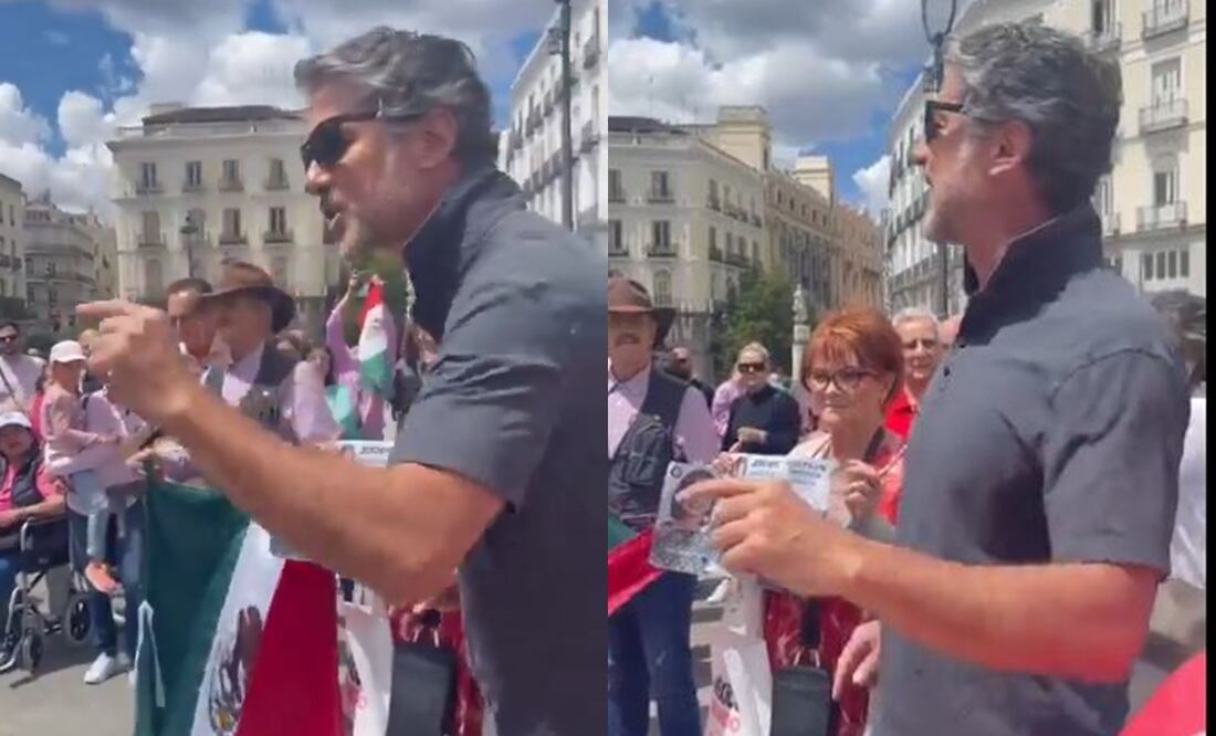 Con "himno" de Molotov que critica al PRI, hombre apoya Marcha Marea Rosa en España y desata burlas en redes.
Foto: Captura de pantalla