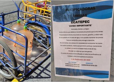 Aumentan precio de garrafones de agua en 5 municipios de Edomex; denuncian presiones de piperos y huachicol