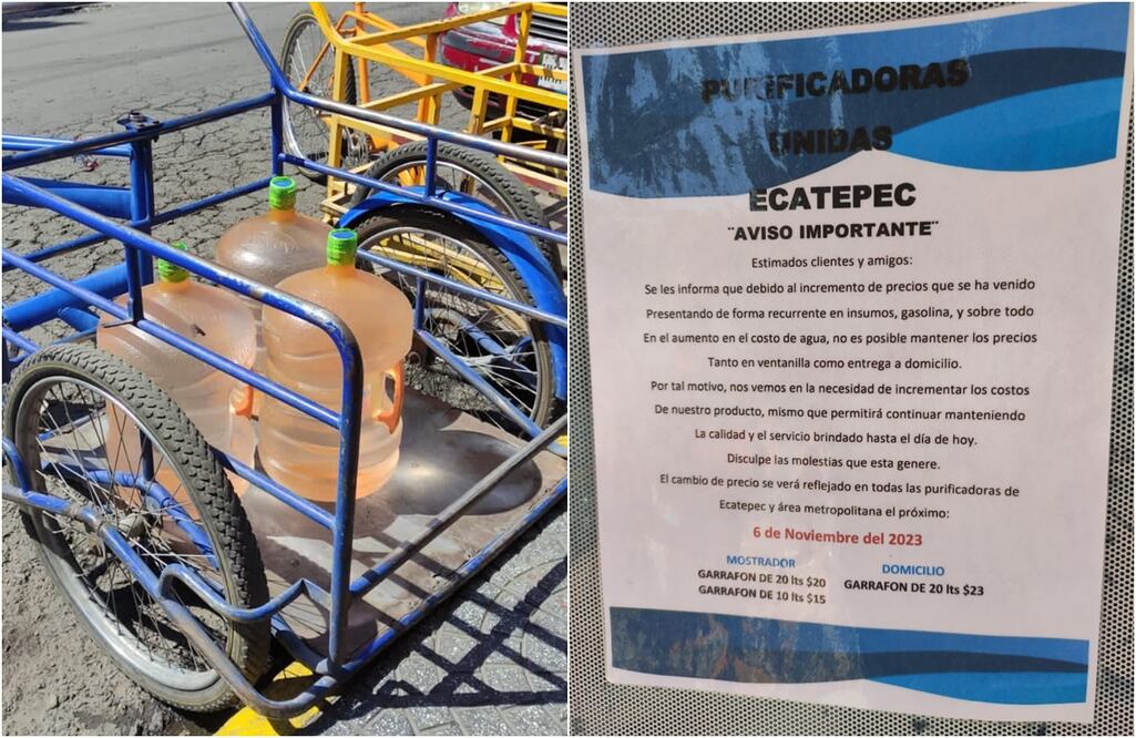 Sube precio de garrafones en Edomex. FOTO: Especial/ EL UNIVERSAL/