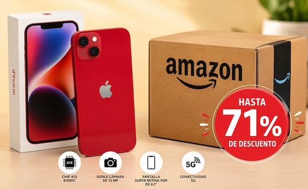 El Apple iPhone 14 de 256 GB en color rojo (reacondicionado) sigue siendo una alternativa atractiva para quienes buscan un smartphone de alto rendimiento sin pagar el precio de un modelo completamente nuevo. Foto: IA