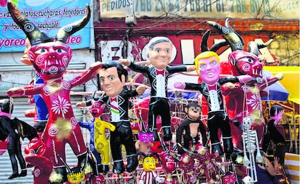 Queman "Judas" de López Obrador, Trump, Maduro y Barbosa en Puebla