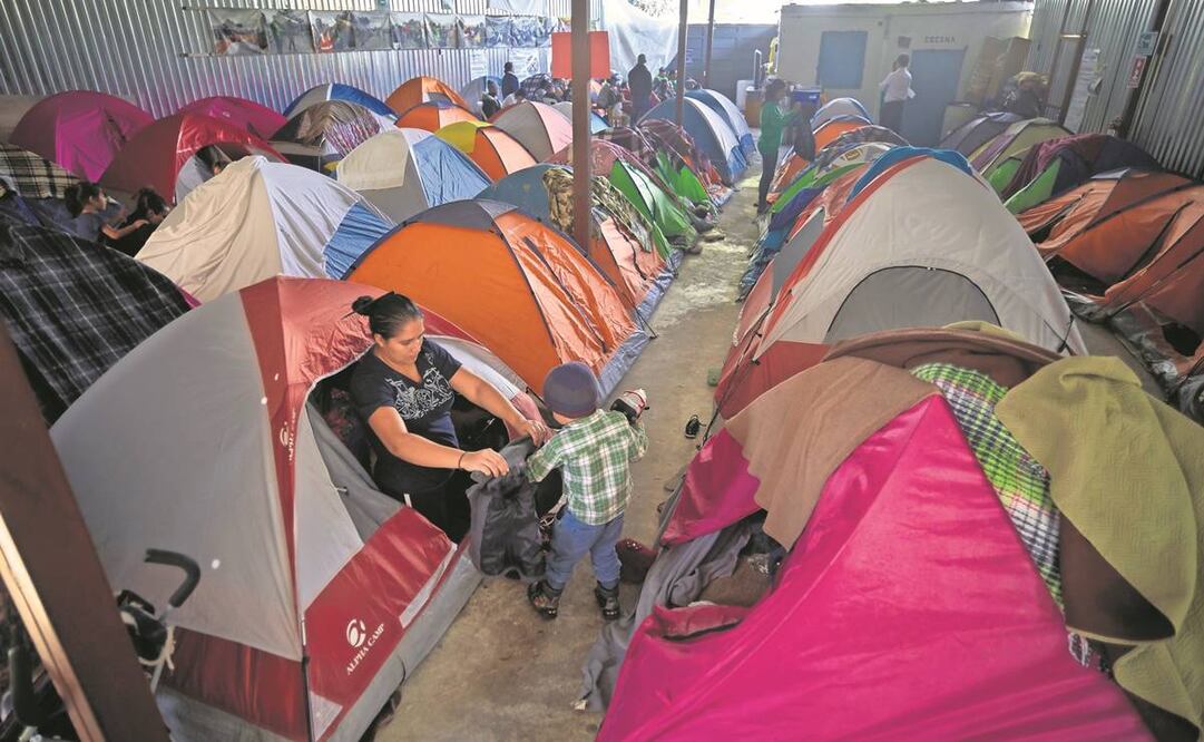 Migrantes salvadoreños en un albergue en Tijuana, en marzo de 2019. Foto: Archivo/ AP.