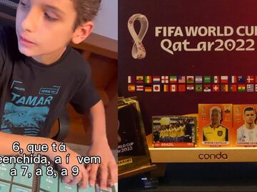 Niño ciego hace su álbum del Mundial en braille; pide a la editorial ser inclusiva