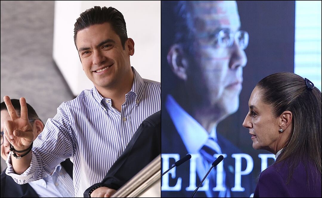 La presidenta Claudia Sheinbaum señaló a Jorge Romero, electo como nuevo líder nacional del PAN, de ser “el jefe del Cártel Inmobiliario”. Foto: Berenice Fregoso / EL UNIVERSAL