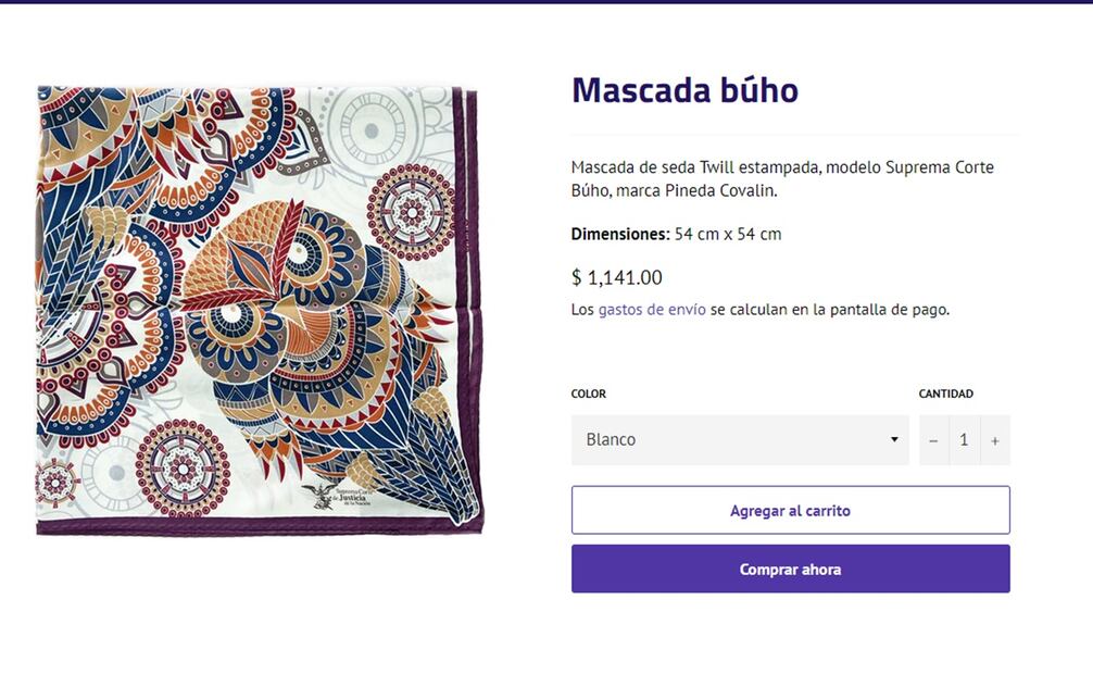 Tienda virtual de la Corte ofrece diversos productos. Foto: SCJN