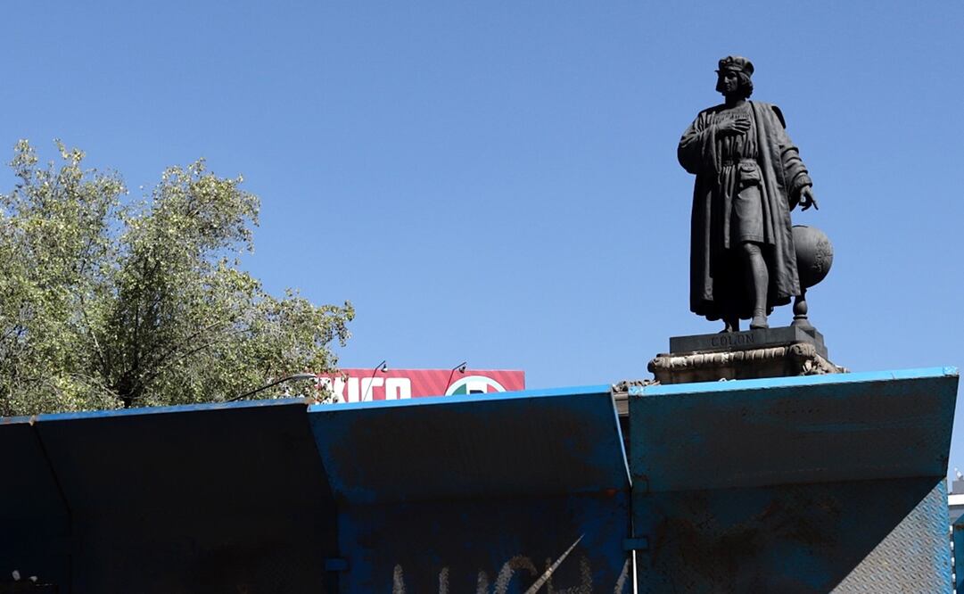 Monumento a Colón en Buenavista, Ciudad de México. Foto: Berenice Fregoso / El Universal