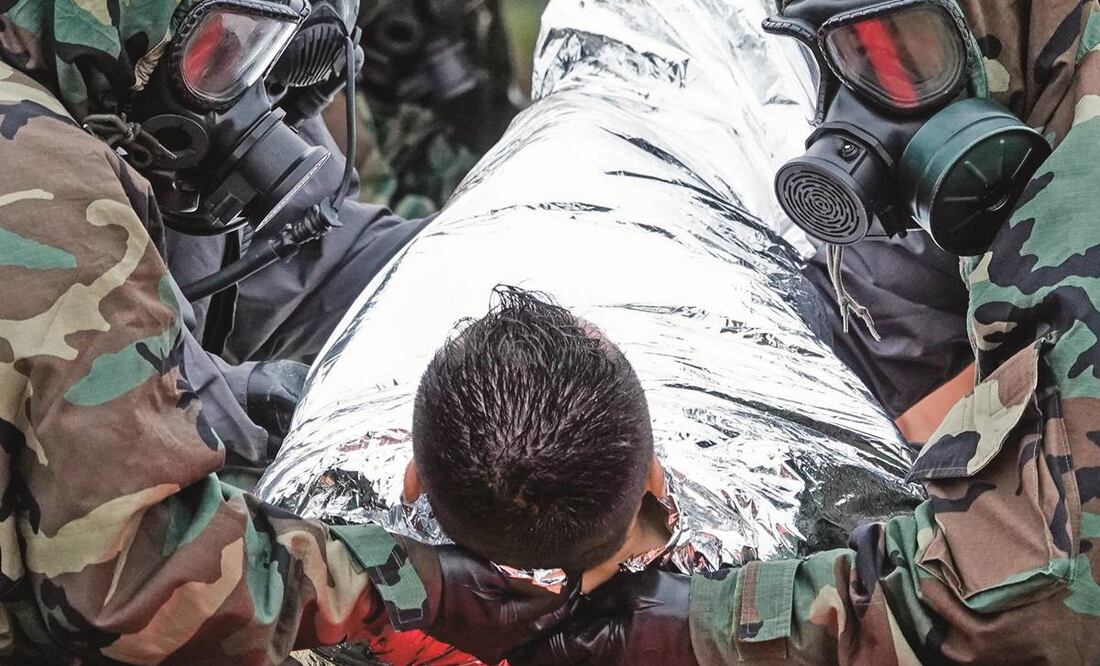 En los ejercicios se simularon situaciones de emergencia. Foto: Galo Cañas/ Cuartoscuro