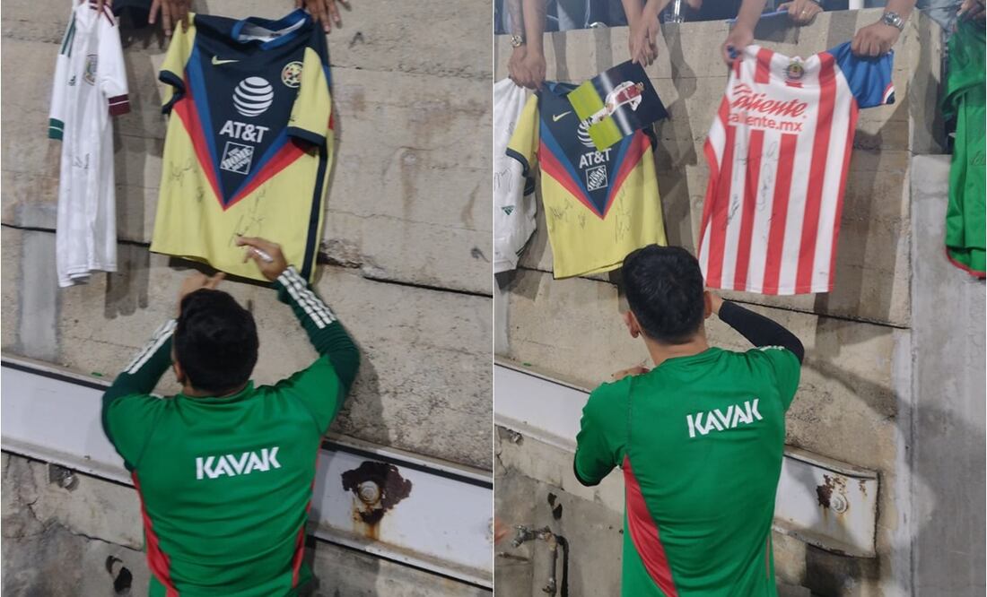 ¿Traicionan a sus equipos? Alexis Vega firmó una playera de América y Edson Álvarez una de Chivas / FOTO: ESPECIAL