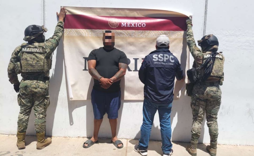 Marina Armada detiene en la capital de Sonora, a Iván Fernando Zepeda "El 4-40". Foto: Especial