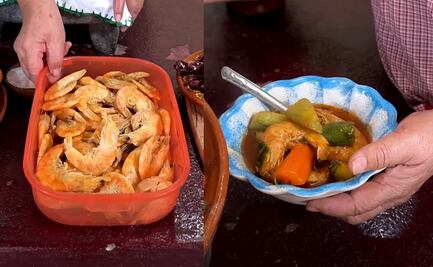 Receta de Doña Ángela de caldo de camarón seco para Cuaresma