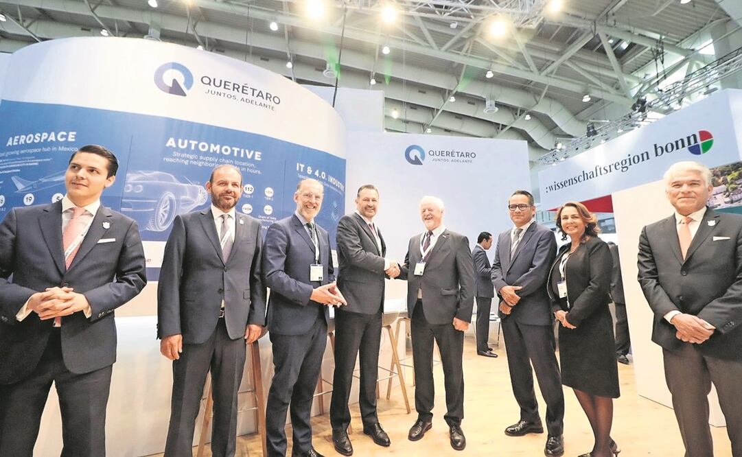 Directivos de la firma alemana Prettl anunciaron al gobernador Mauricio Kuri la instalación de su cuarta planta en Querétaro en El Marqués. Foto: Especial.