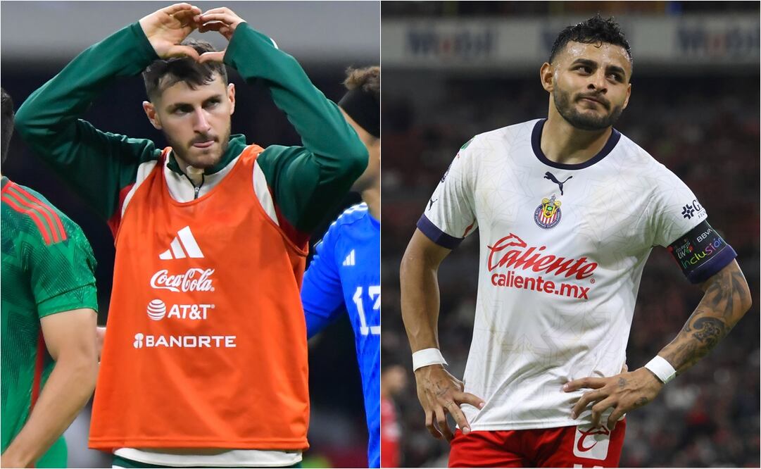 Santiago Giménez y Alexis Vega, jugadores del Feyenoord y Chivas, respectivamente
