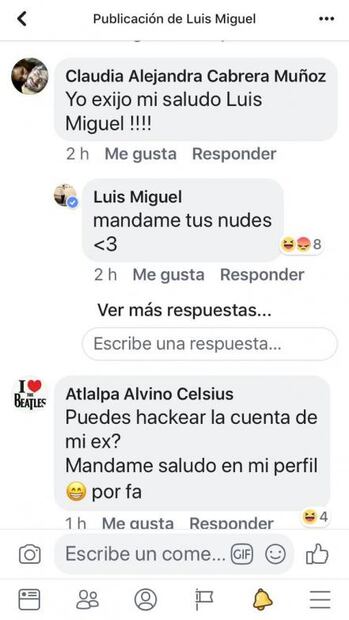 Hackean cuenta de Facebook de Luis Miguel 