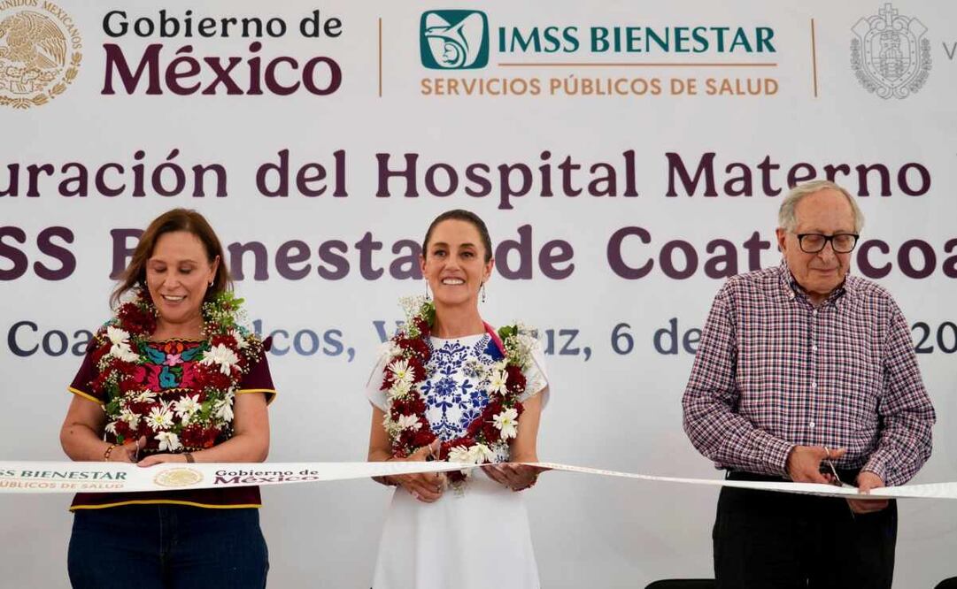 La presidenta Claudia Sheinbaum en Coatzacoalcos, Veracruz, durante la inauguración hospital Materno Infantil, este 6 de julio del 2025. Foto: Presidencia