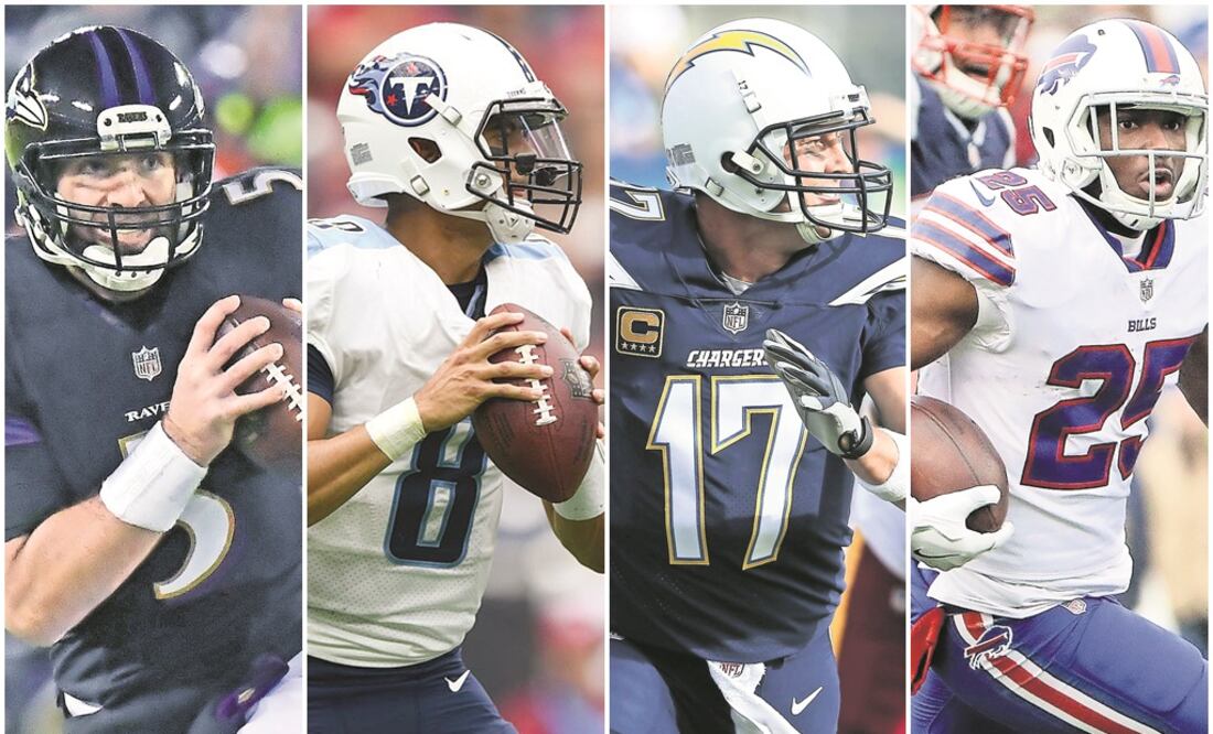 Joe Flacco, Marcus Mariota, Philip Rivers y Lesean McCoy (FOTO: ARCHIVO Agencias)