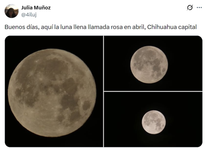 Imágenes de la Luna Rosa 2026. Foto: X