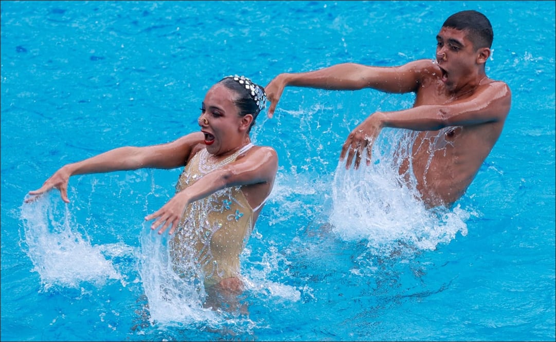 Itzamary González y Diego Villalobos obtuvieron el cuarto oro para México en natación artística / FOTO: @COM_Mexico