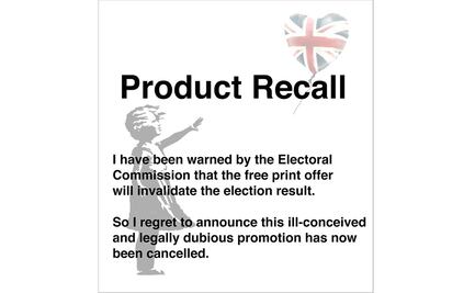 Banksy genera polémica por ofrecer obras a cambio de votos