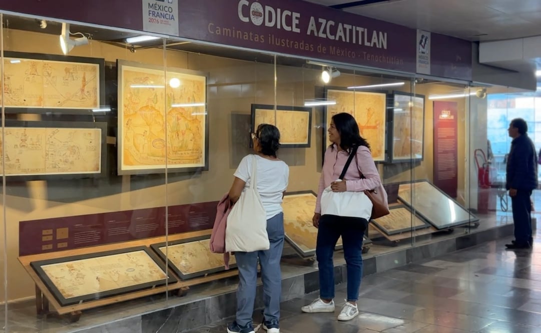 Códice Azcatitlan en la Línea 2 del Metro. Foto: especial