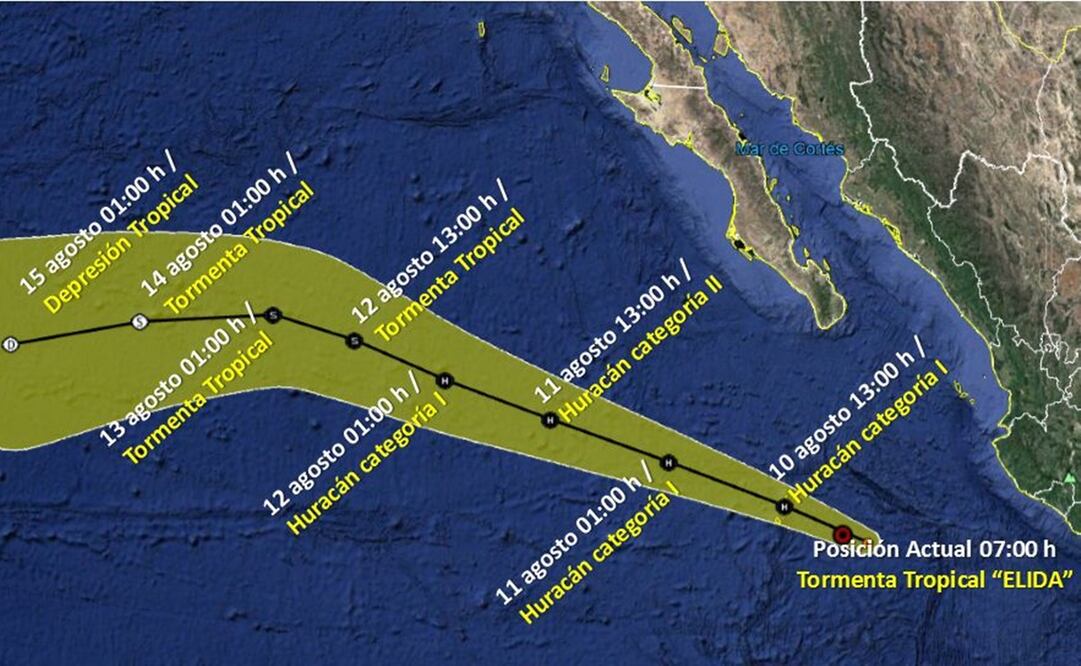 Prevén que "Elida" se convierta en huracán en el transcurso del día