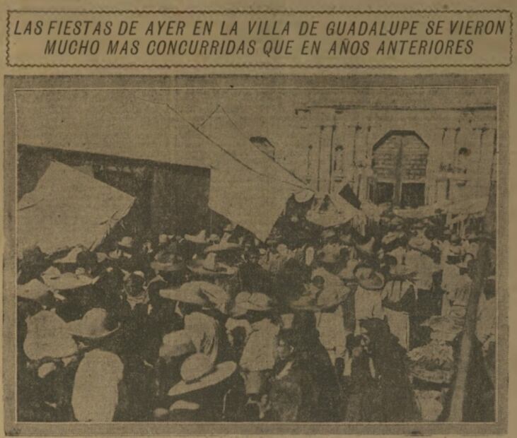 La pandemia de la "influenza española" no detuvo la fiesta del día de la Virgen de Guadalupe en 1918