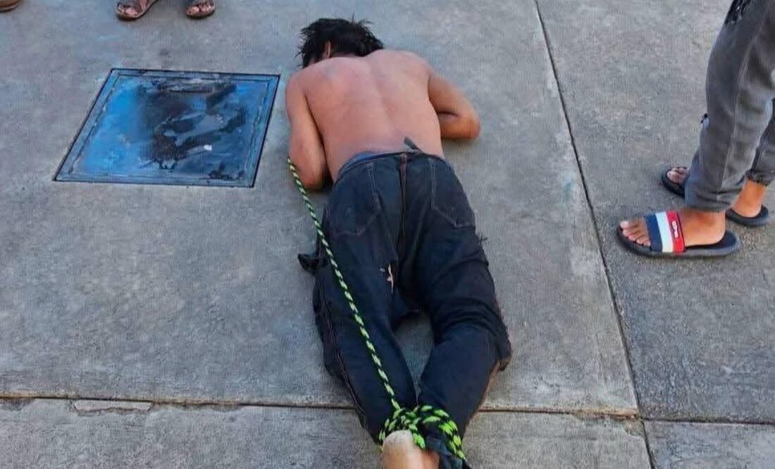 Vecinos linchan a hombre por entrar a vivienda y desnudarse en Tekax, Yucatán (17/09/2025). Foto: Especial