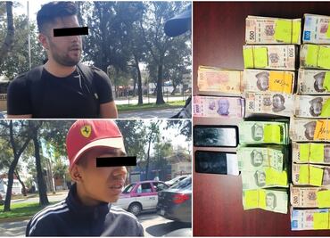 Detienen a dos jóvenes con 2 mdp en Iztacalco