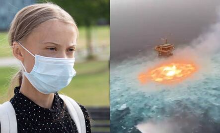 "Este es el mundo que nos están dejando": Greta Thunberg critica incendio en Sonda de Pemex