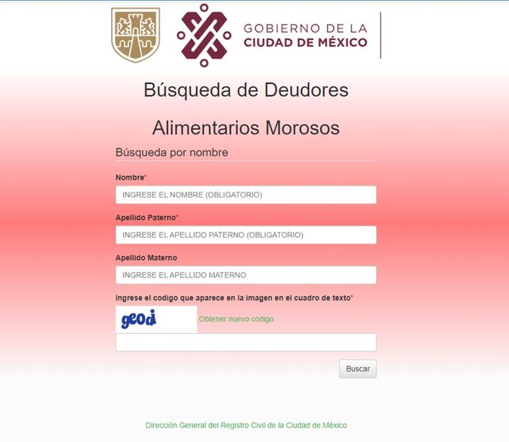 Deudores alimenticios. Foto: Captura de la página de gobierno