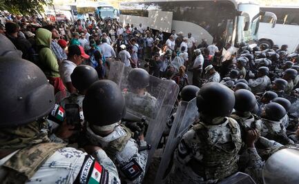 Guardia Nacional frena a golpes a migrantes en Chiapas