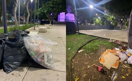 Restos de comida, papel higiénico y botellas tiradas; así quedó el punto cannábico tras su primer día en Paseo de la Reforma