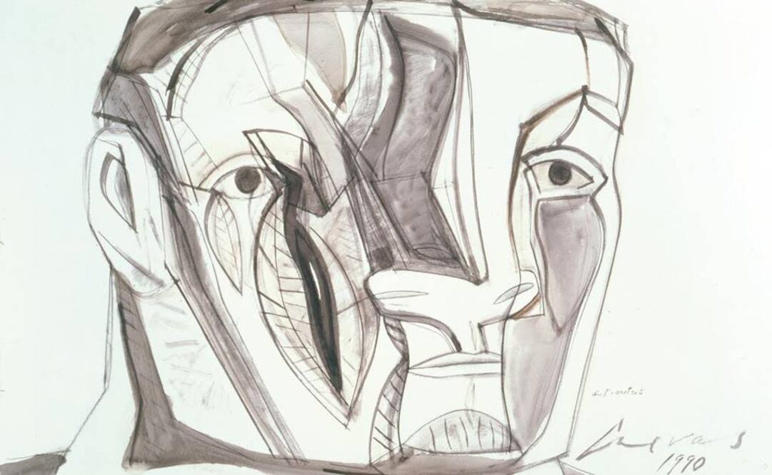 "Autorretrato", 8-Septiembre-1990. Tinta y aguada de tinta sobre papel. Este 26 de febrero el artista mexicano José Luis Cuevas cumple hoy 85 años.