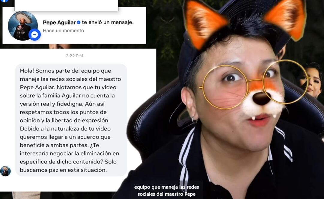 El youtuber denuncia haber sido contactado por el equipo del cantante, quienes le ofrecieron un acuerdo para eliminar videos que, según él, revelan aspectos menos conocidos de la familia Aguilar. Foto: Captura de pantalla en Facebook