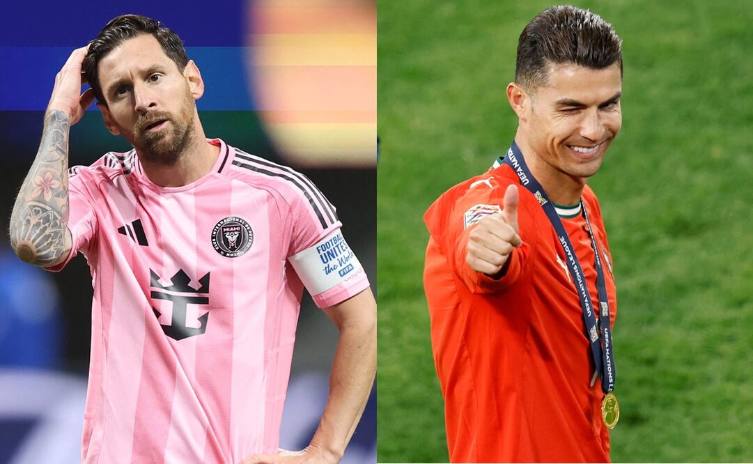 Lionel Messi en el Mundial de Clubes y Cristiano Ronaldo en la UEFA Nations League - Fotos: AFP
