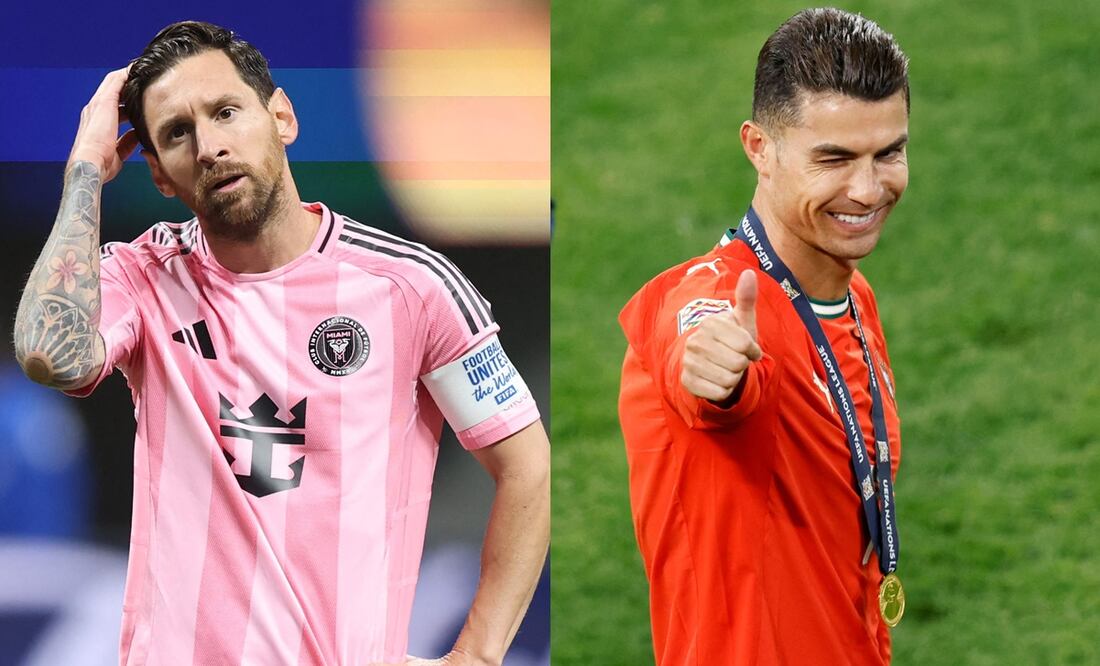 Lionel Messi en el Mundial de Clubes y Cristiano Ronaldo en la UEFA Nations League - Fotos: AFP