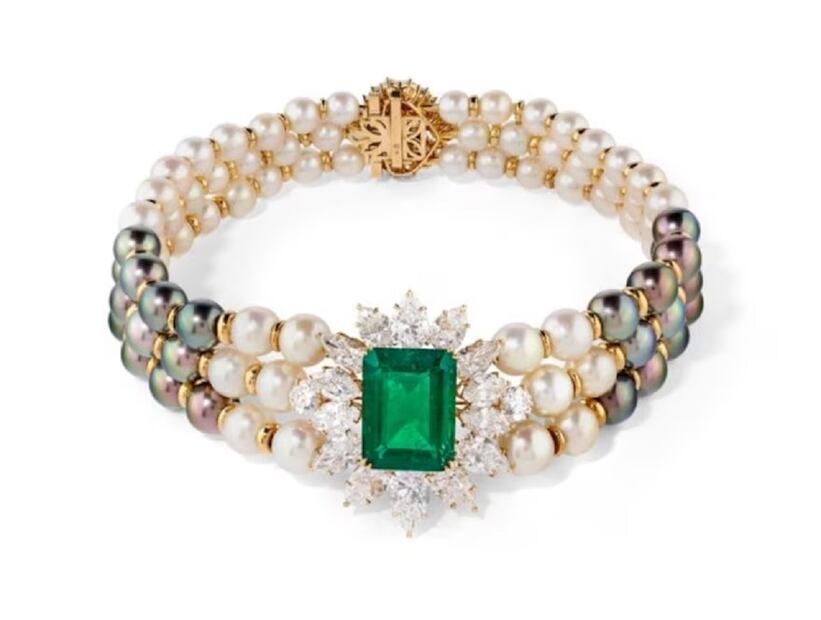 Collar de perlas y esmeraldas Harry Winston. FOTO: Christies
