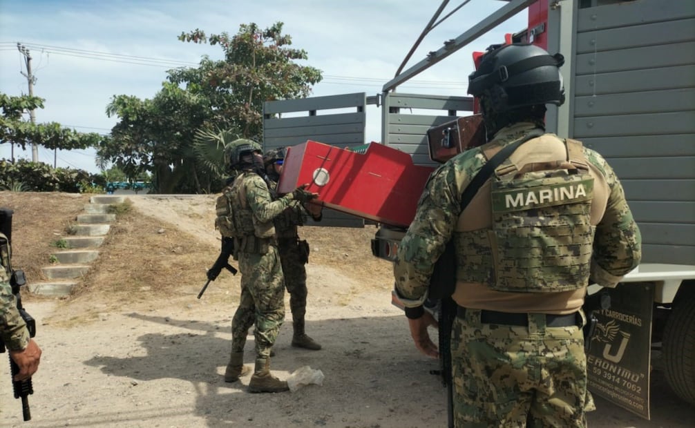 Máquinas tragamonedas incautadas en Nayarit. Foto: especial