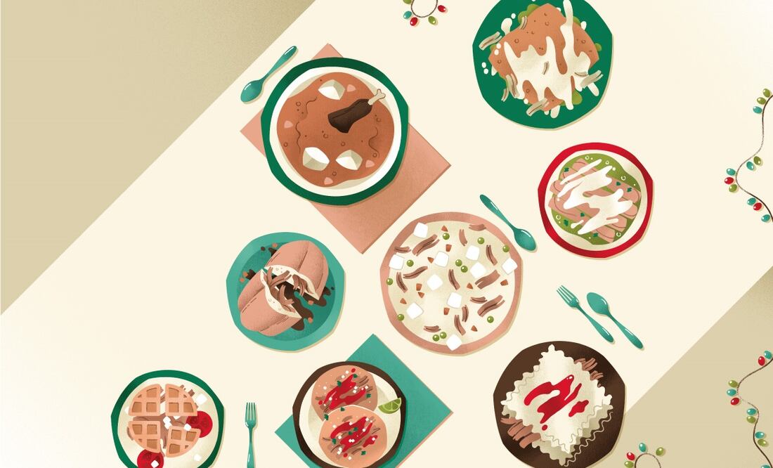 Ocho recetas para el recalentado del pavo. Ilustración: Ani Cortés / El Universal