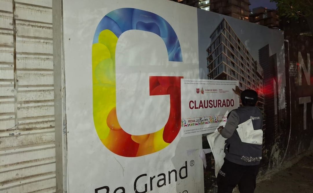 Sedema clausura temporalmente construcción de Be Grand Alto Polanco. Foto: Especial.