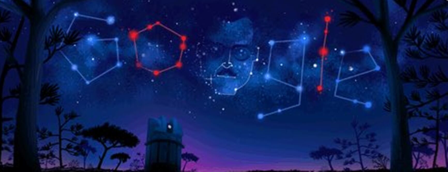 Doodle honoring Mexico astronomer Guillermo Haro taken from Google Doodle of the Day