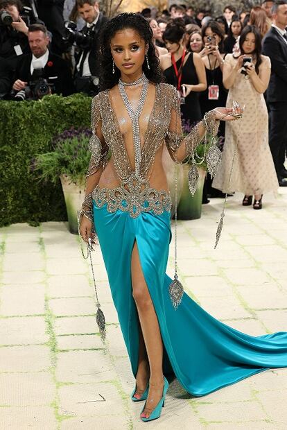 Tyla en la Met Gala. Foto: AFP