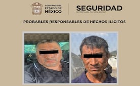 Caen dos presuntos implicados en robo a transportista; aseguran predio con tres vehículos robados en Edomex